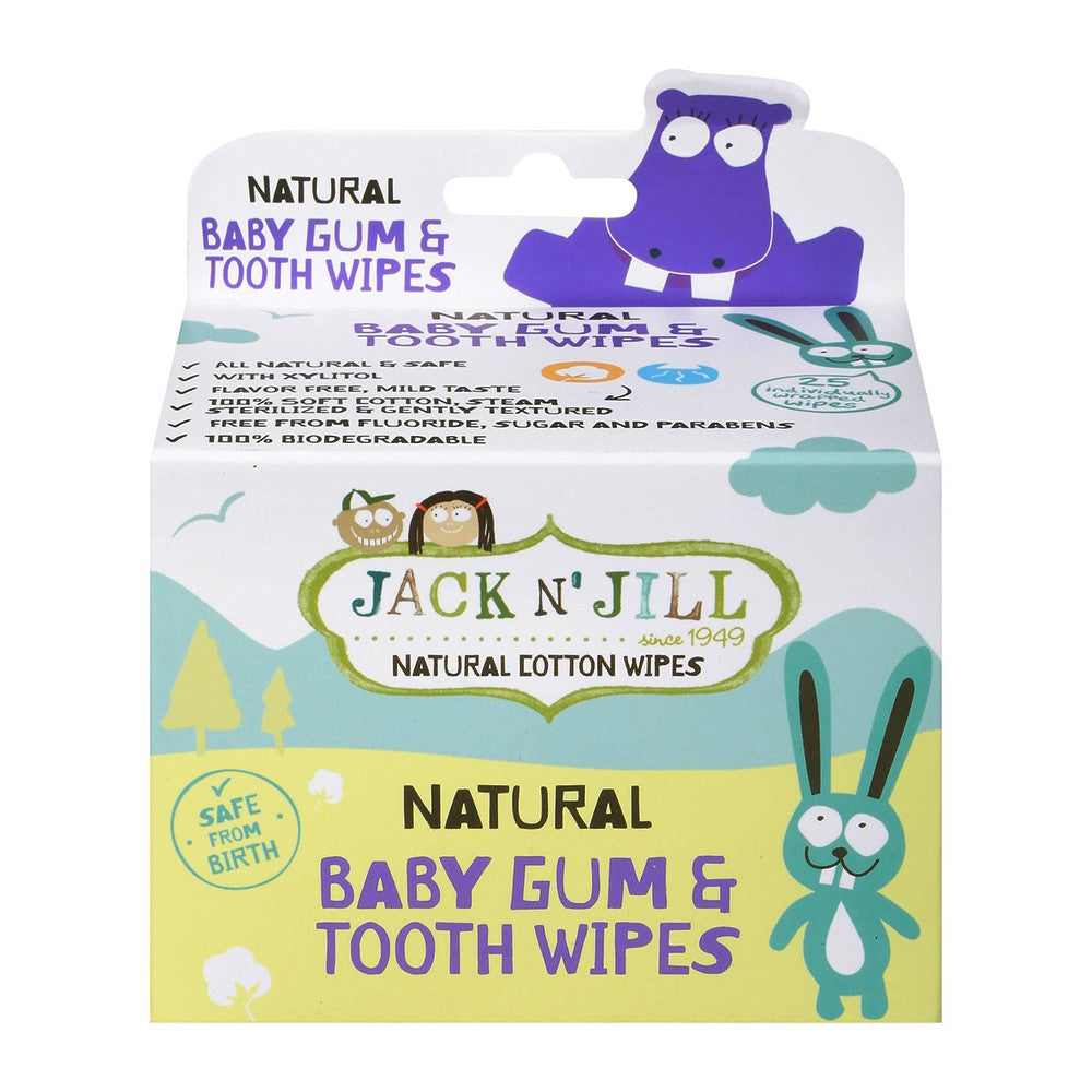 Jack N Jill Kids Natural Baby Gum And Tooth Wipes, 25 Ea
